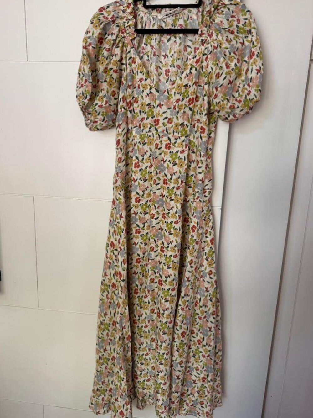 THE GREAT. Silk Floral Dress